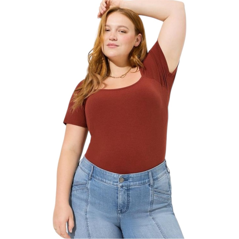 NWT Torrid Fitted Super Soft Rib Square Neck Top - Size: L (12) - Picture 4 of 8